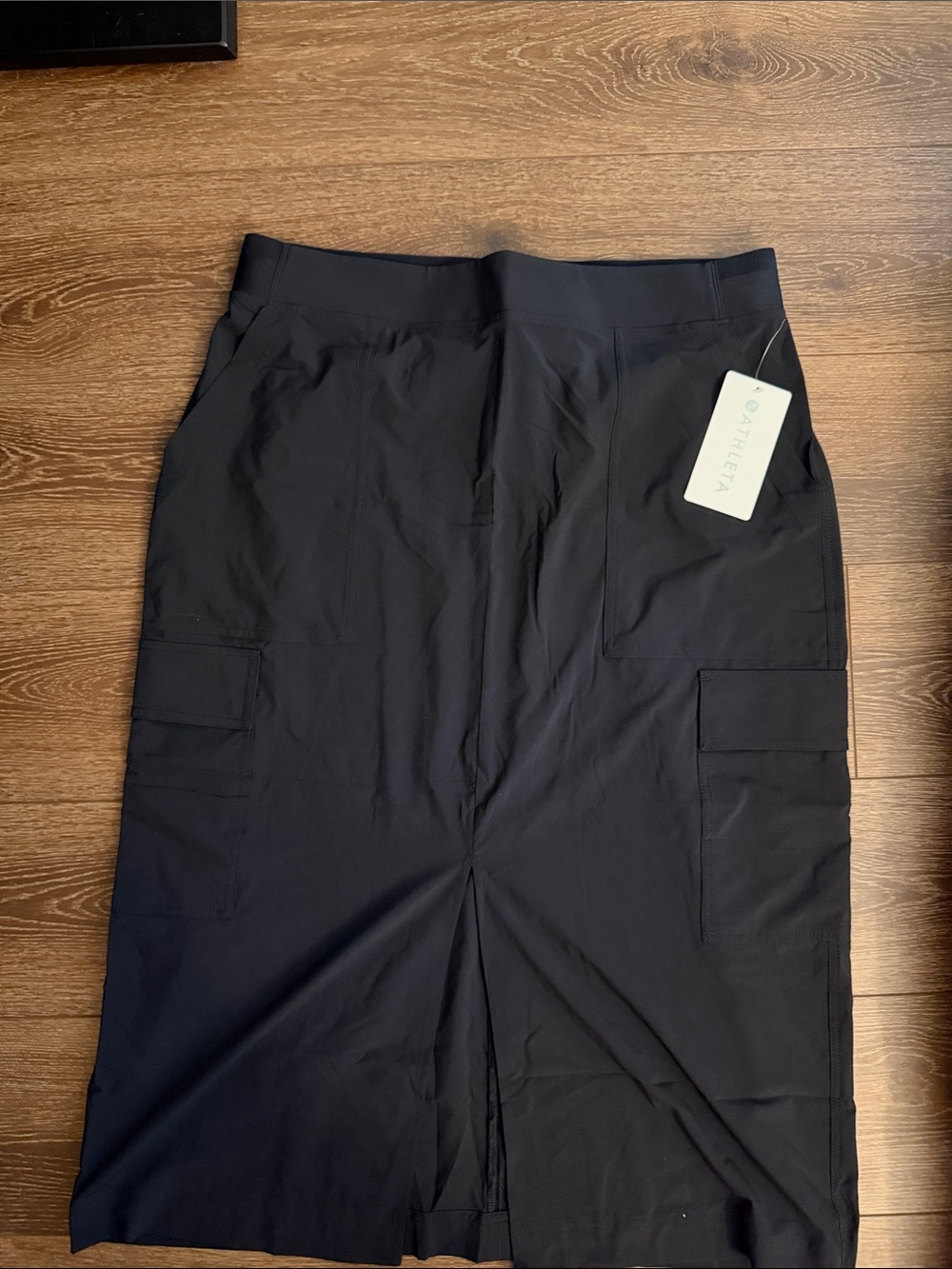 Athleta Black Midi Cargo Pencil Skirt